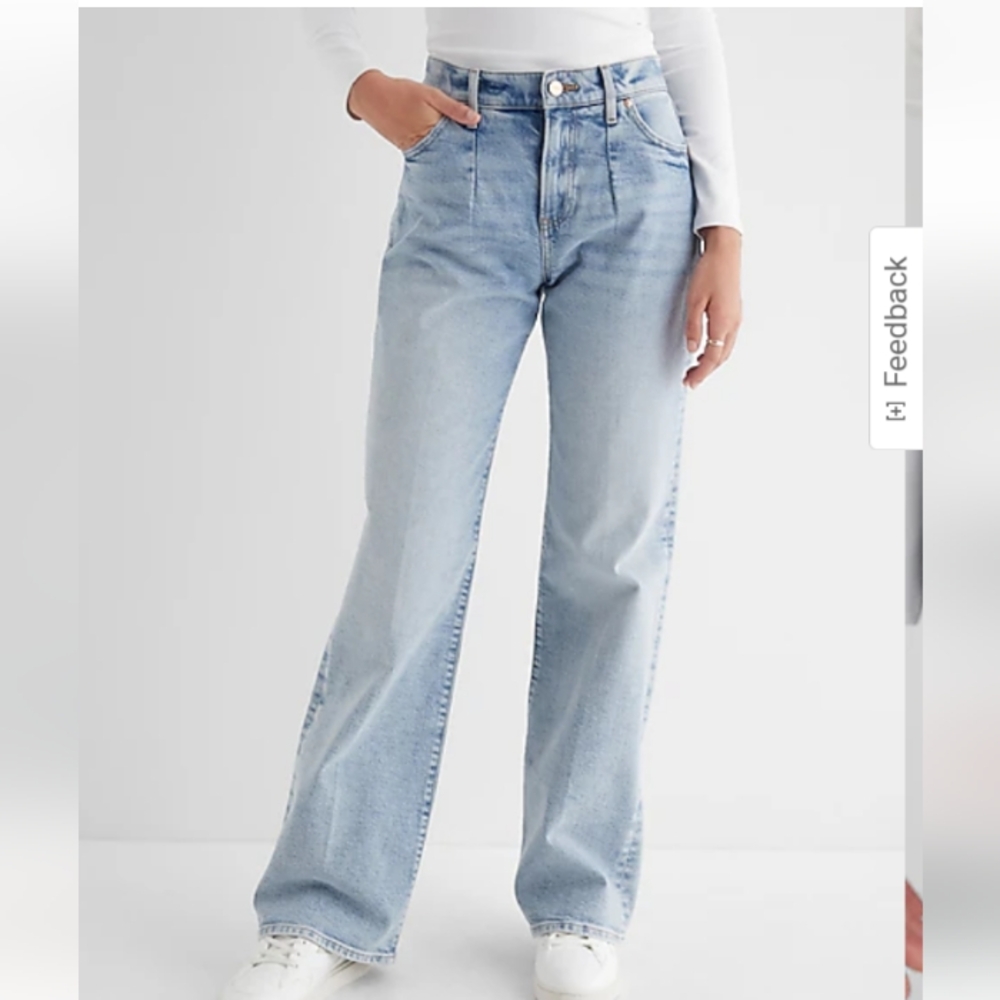 Express Light Blue Flare & Wide Leg Jeans